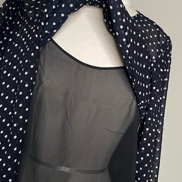J.Crew Puff Sleeve Polka Dot Top in Lightweight Chiffon, Size Large - Picture 12 of 16